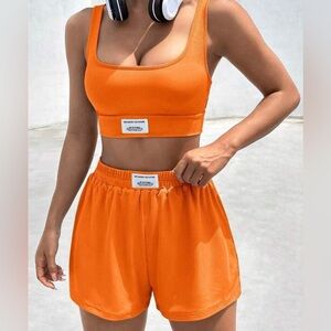 Orange short set